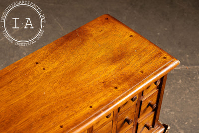 Early 20th Century 18-Drawer Apothecary Cabinet on Cabriole Brass Stand
