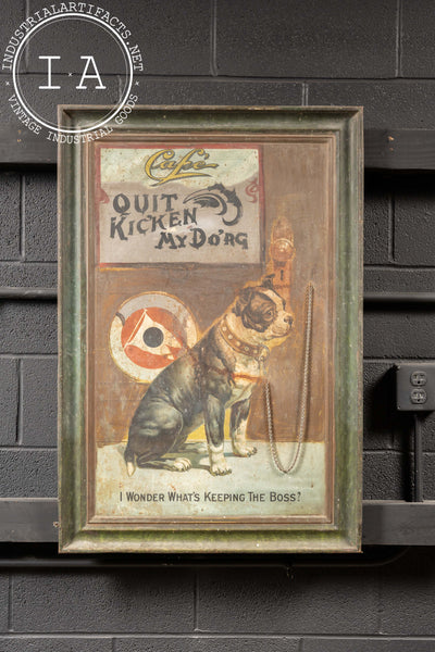 Antique Altered El Bart Gin Self-Framed Tin Litho Advertising Sign