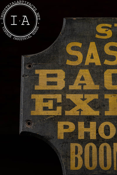 Antique "Baggage Express" Hand-Painted Wooden Sign