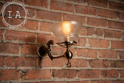 Victorian Revival Figural Brass Wall Sconce with Dragon Motif