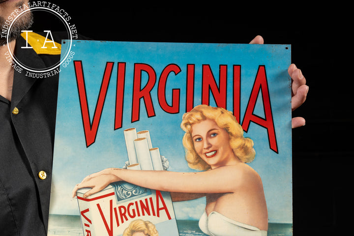 Vintage Virginia Cigarettes Tin Litho Sign – Industrial Artifacts