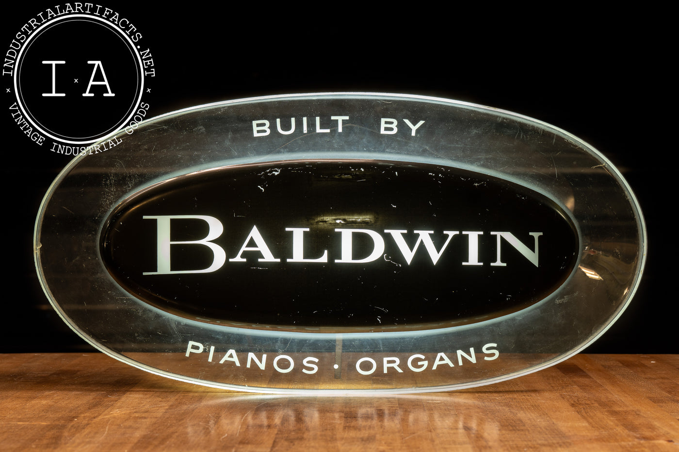 Vintage Baldwin Pianos Lighted Plastic Sign