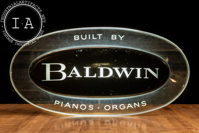 Vintage Baldwin Pianos Lighted Plastic Sign