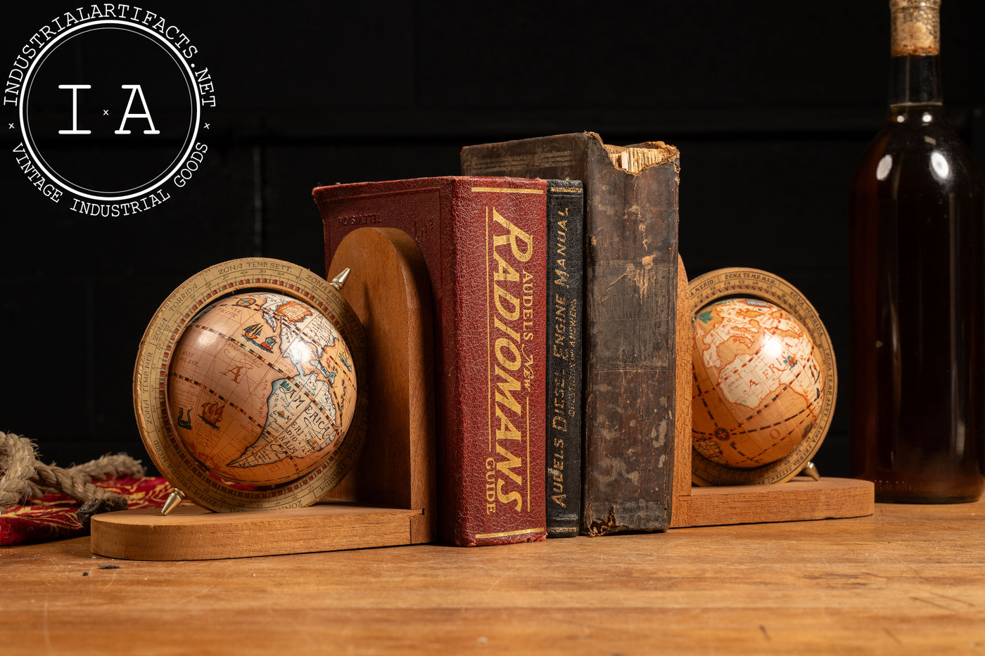 Vintage Italian Globe Bookends