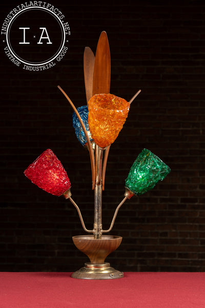 MCM Walnut and Spun Lucite Table Lamp