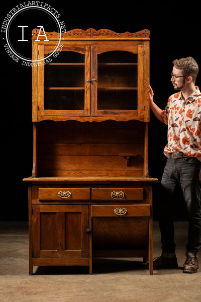 Early Oak Farmhouse Kitchen Hutch