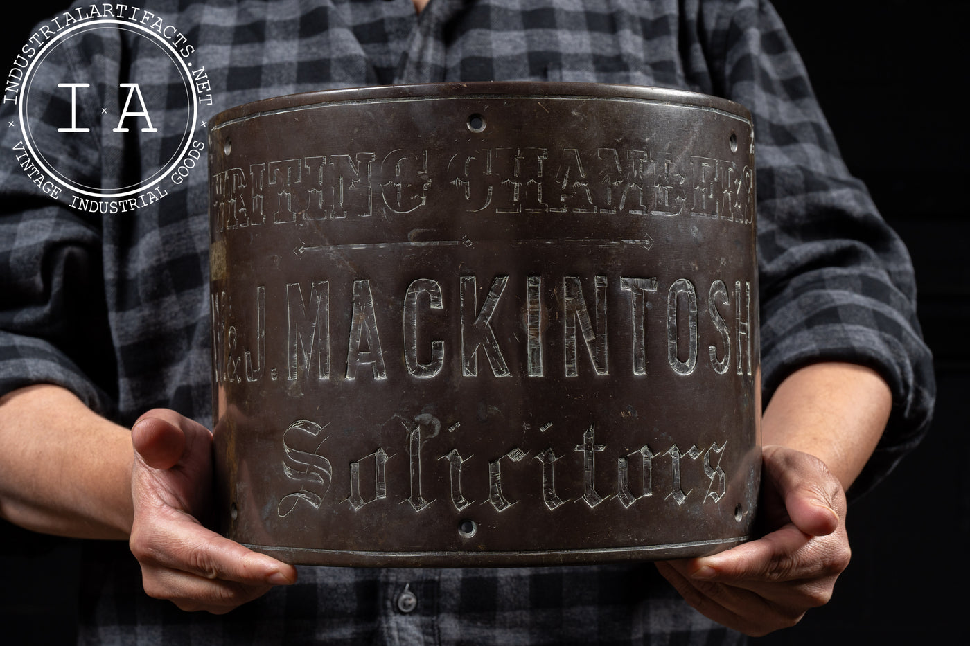 Early 20th Century Mackintosh Solicitors Rounded Bronze Sign