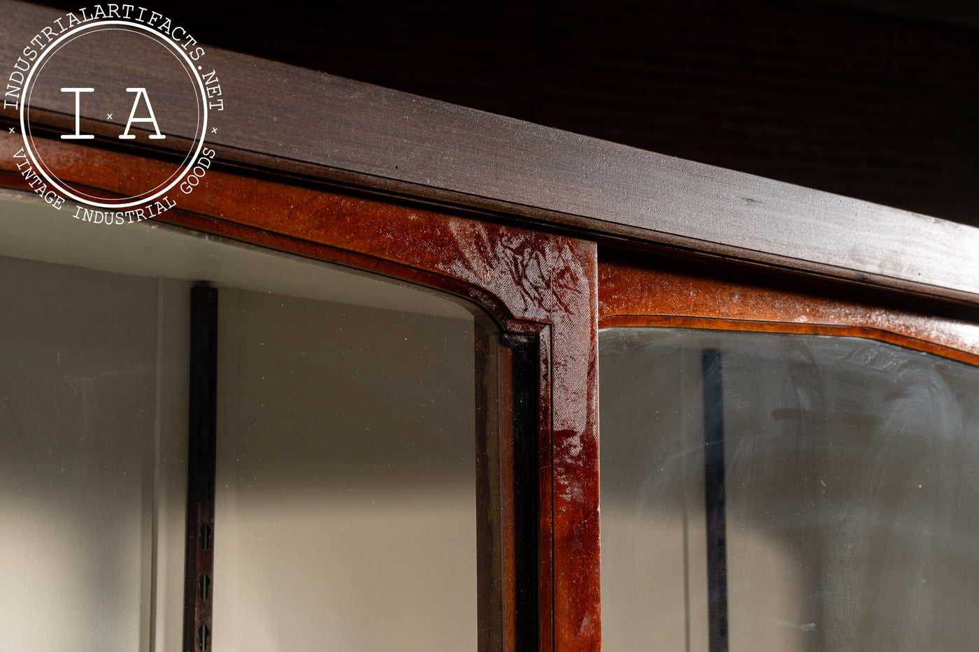 Early 20th Century Oak Display Cabinet with White Interior