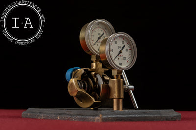 Vintage Brass Torch Gauge Demonstrator with Dual Gauges by NCG