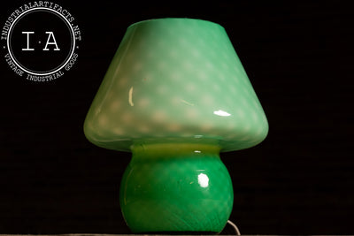 Mid-Century Modern Murano Cased Glass Mushroom Lamp in Green