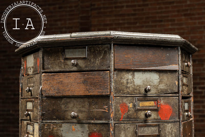 Antique Wooden American Bolt and Screw Cabinet