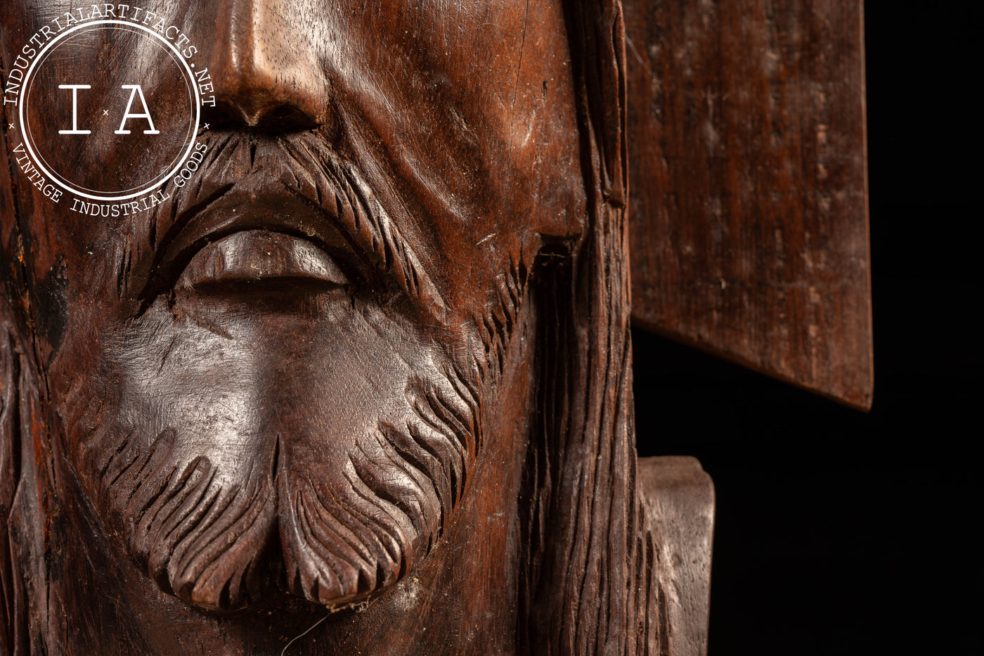 Vintage Mahogany Jesus Icon Bust