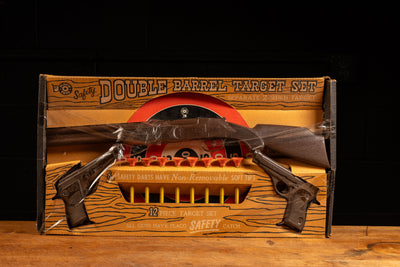 Vintage Double Barrel Dart Gun and Target Set