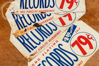 Vintage LP Records Sale Tin Litho Sign