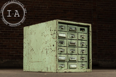 Vintage Industrial Chippy Steel Cabinet in Mint Green