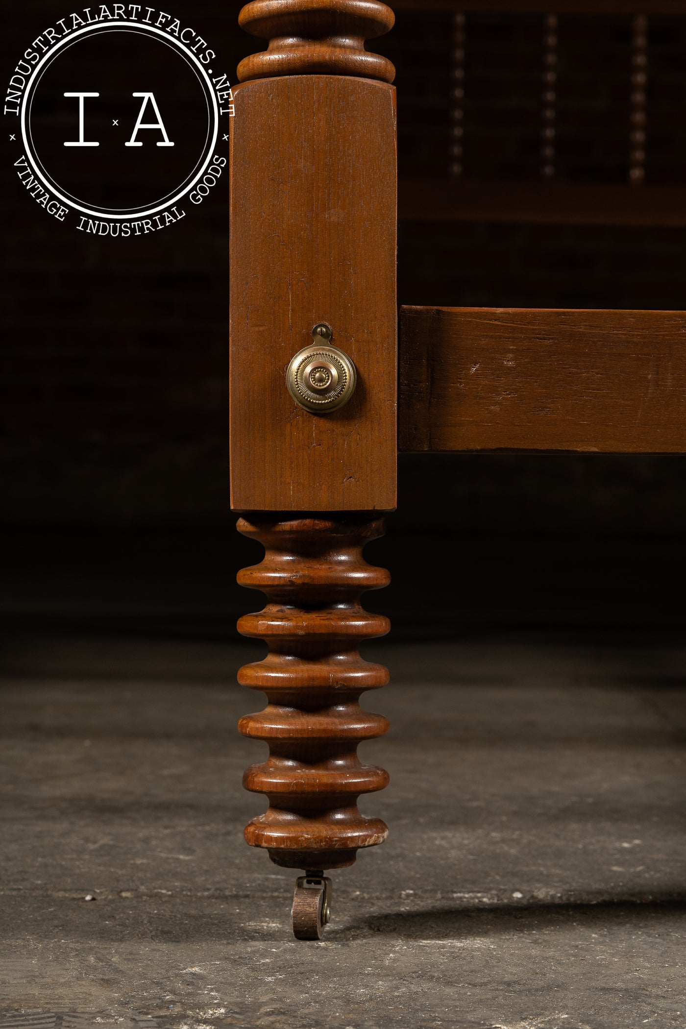Late 19th Century Jenny Lind Style Spindle Bedframe