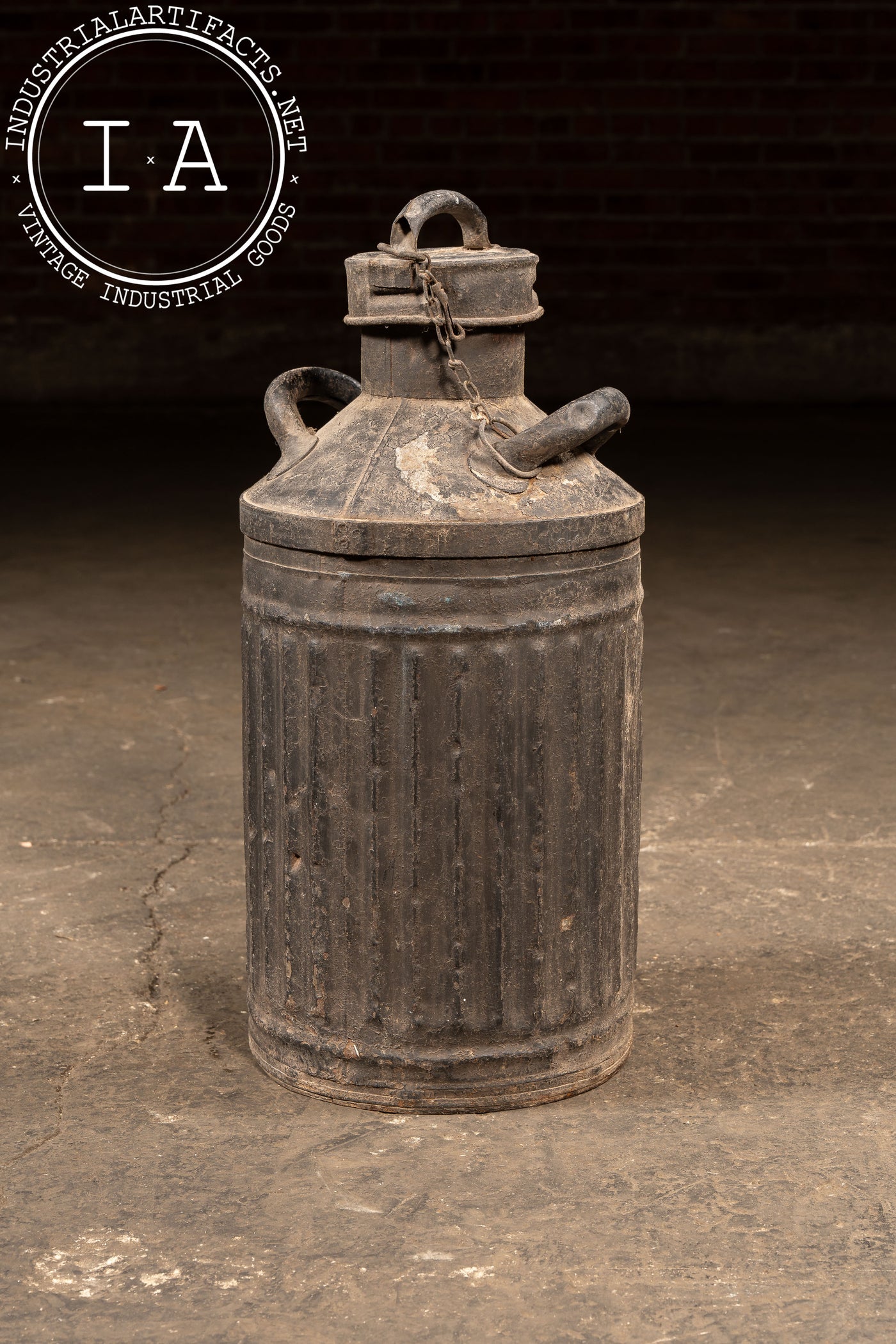 Vintage "Wadhams" 10-Gallon Steel Oil Can by Ellisco