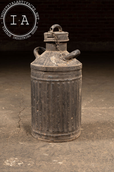 Vintage "Wadhams" 10-Gallon Steel Oil Can by Ellisco