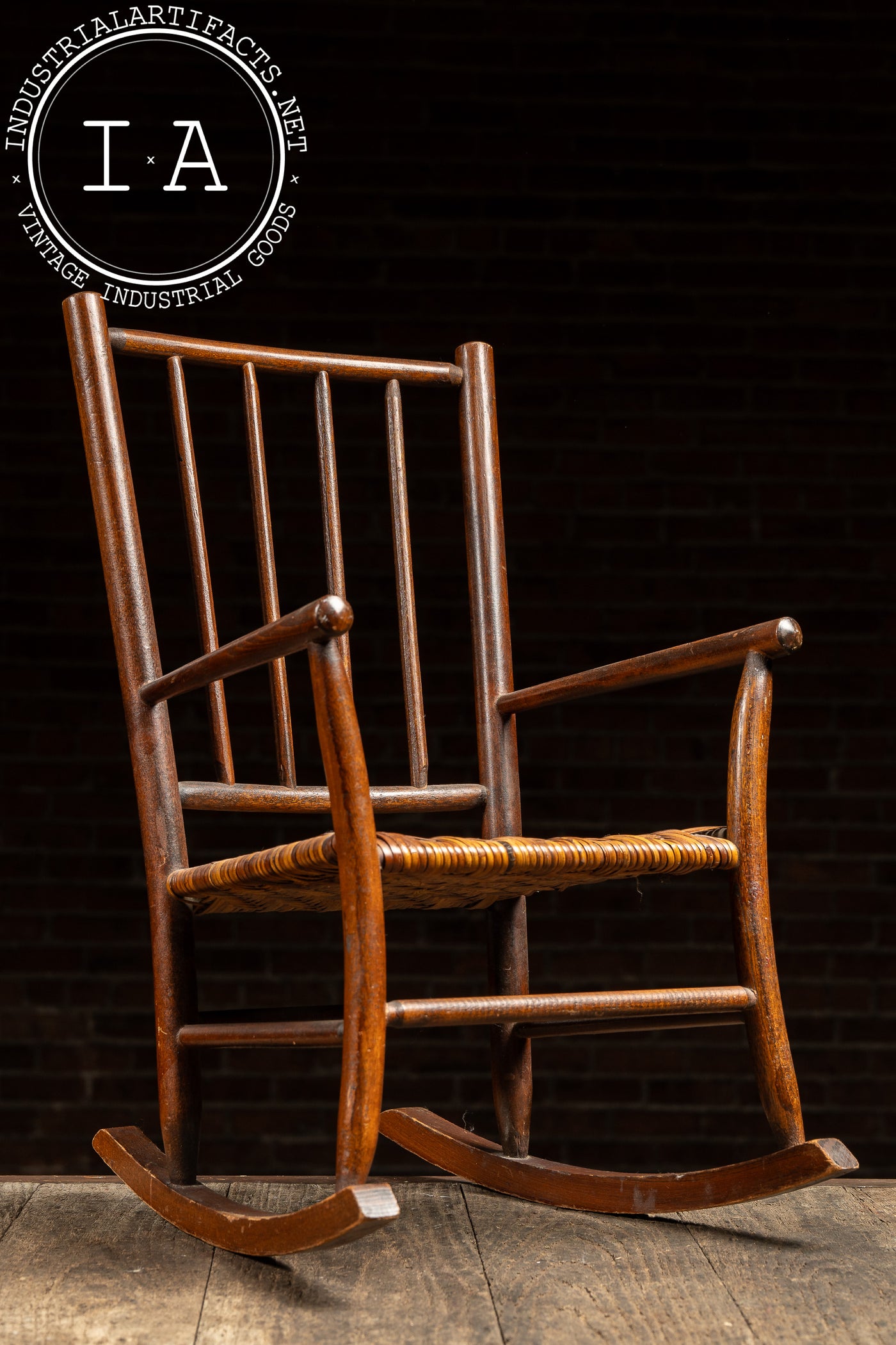 Antique Railback Wicker Child/Doll Rocking Chair