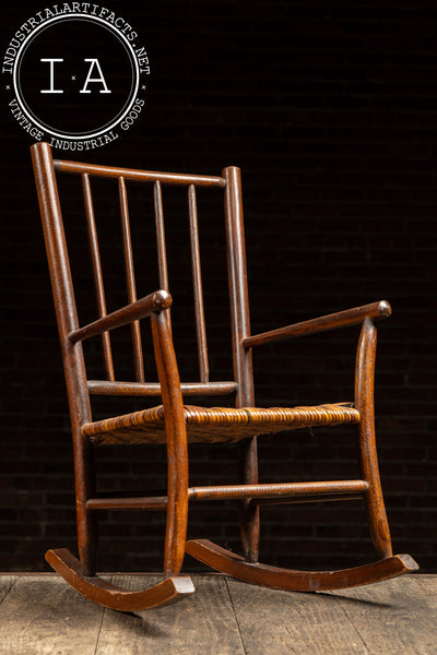 Antique Railback Wicker Child/Doll Rocking Chair