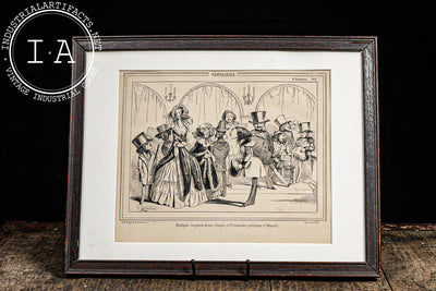 Framed 19th Century Satirical Lithograph by J. Traviès