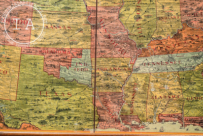 Late 19th Century "Across the Continent" Game Board by Parker Bros.