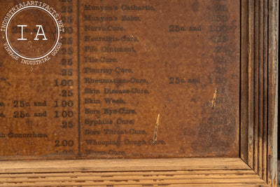Late 19th Century Munyons Homeopathic Remedies Apothecary Cabinet