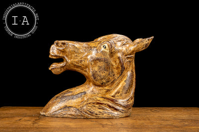 Antique Hand Painted Horse Head Sculpture
