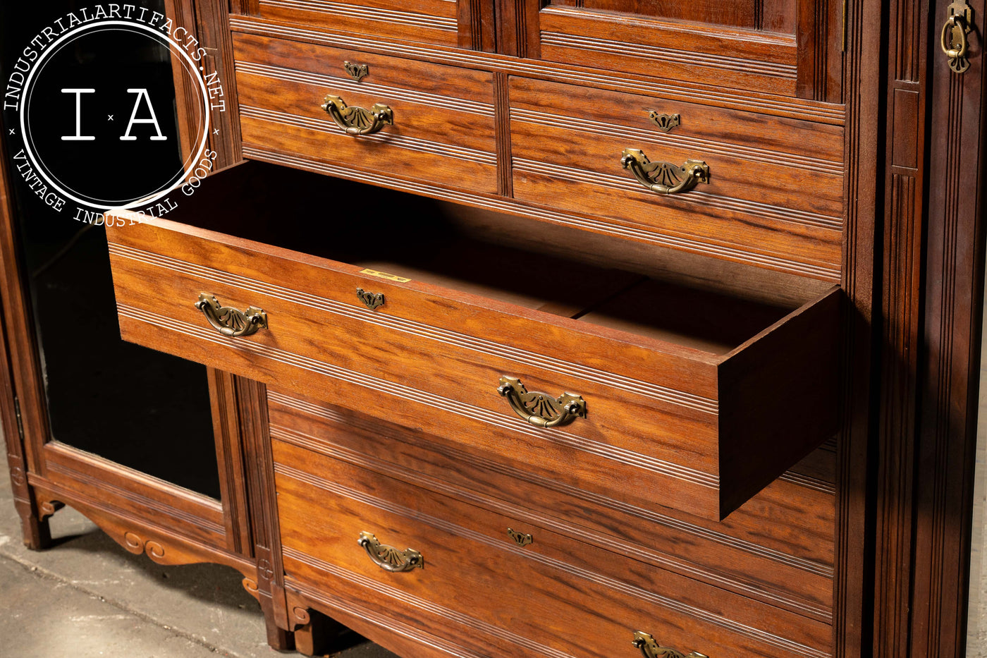 Late 19th Century Arts & Crafts 3-Section Cabinet by Edwards & Sons