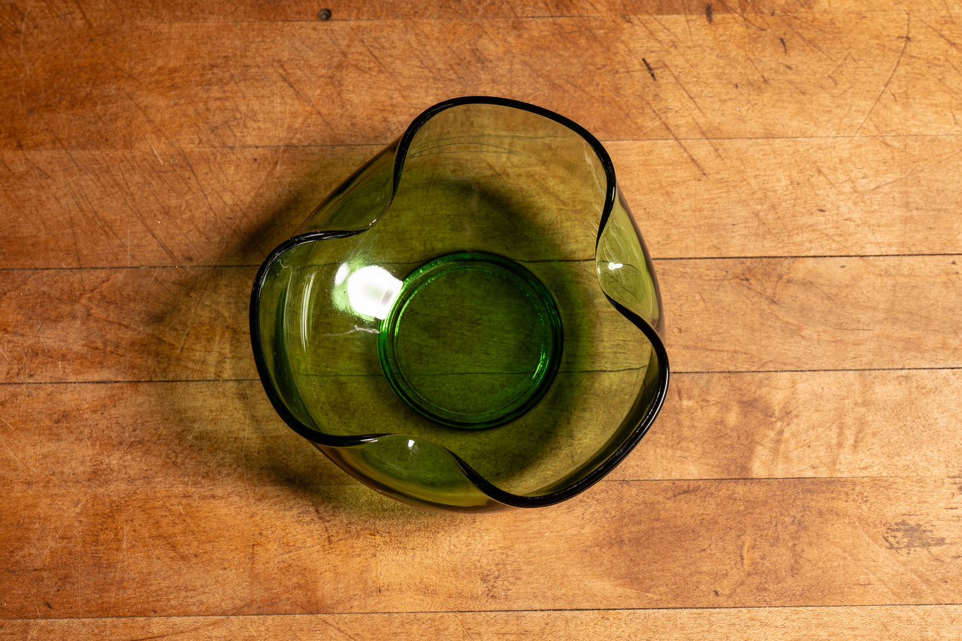 Vintage Glass Tray in Emerald Green