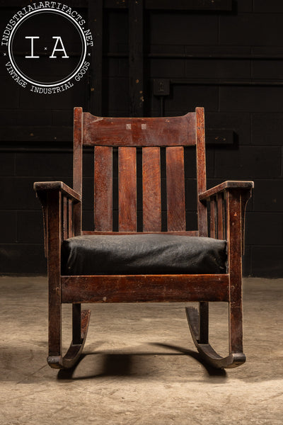 c. 1920 Upholstered Arts And Crafts Rocking Chair