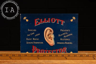 Early 20th Century Elliott Ear Protector Advertising Sign