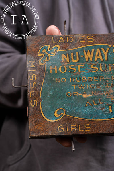 Antique Nu-Way Stretch Hosiery Display Sign