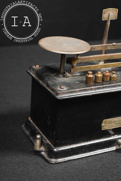 Antique Scientific Balance Scale with Weights