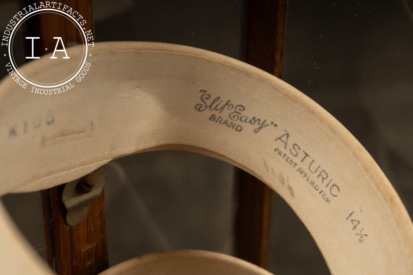 Antique Wood and Glass Mercantile Collar Display Case for C. W. Ferguson