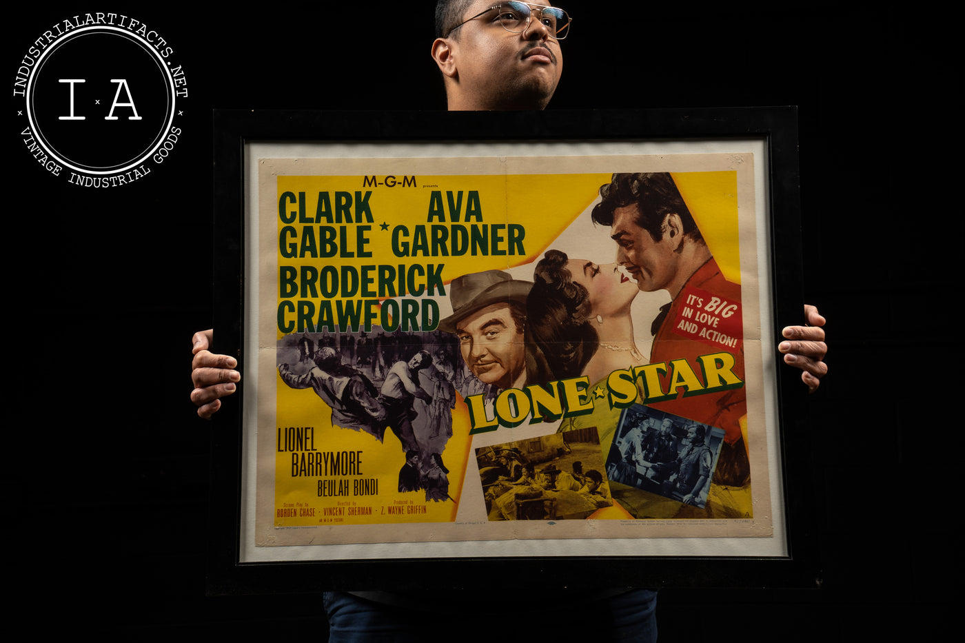 Original “Lone Star” 1952 MGM Half-Sheet Film Poster