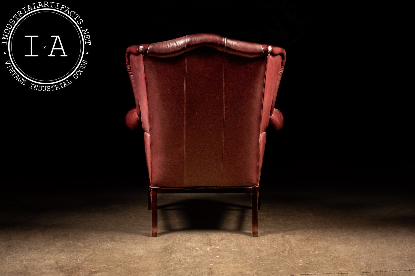 Tufted Red Leather Wingback Chair