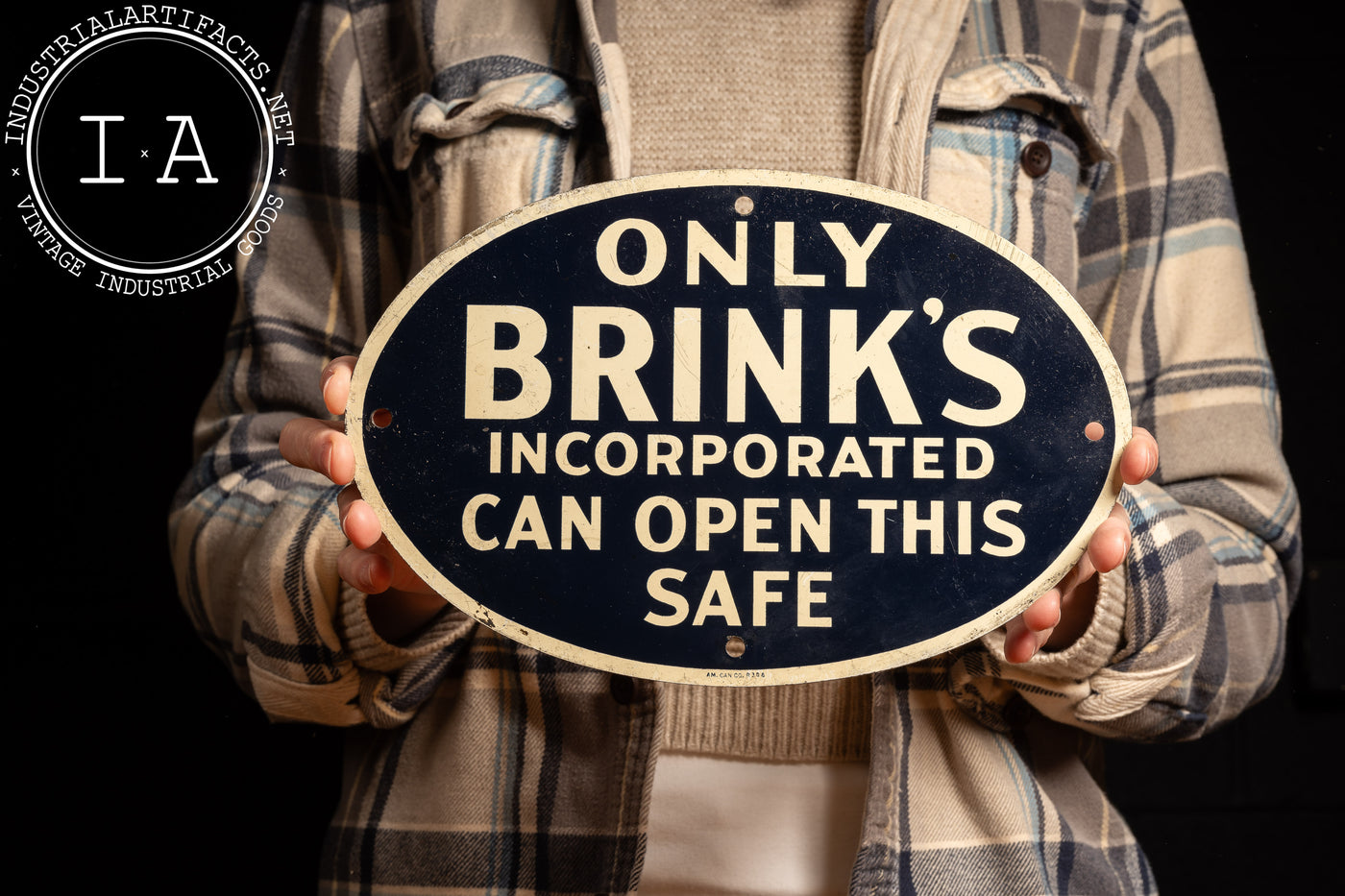 Vintage Brink's Single-Sided Metal Sign
