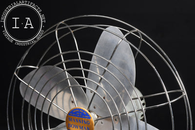 Vintage Model 62 Oscillating Desk Fan by Manning Bowman