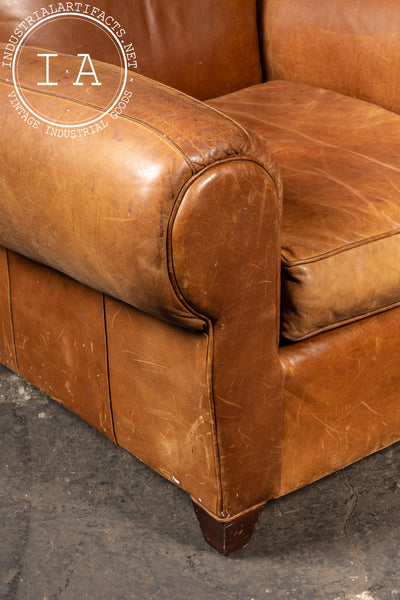 Vintage Leather Club Chair and Ottoman