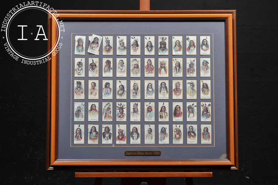 Framed Reproduction "American Indian Chiefs" Tobacco Card Set