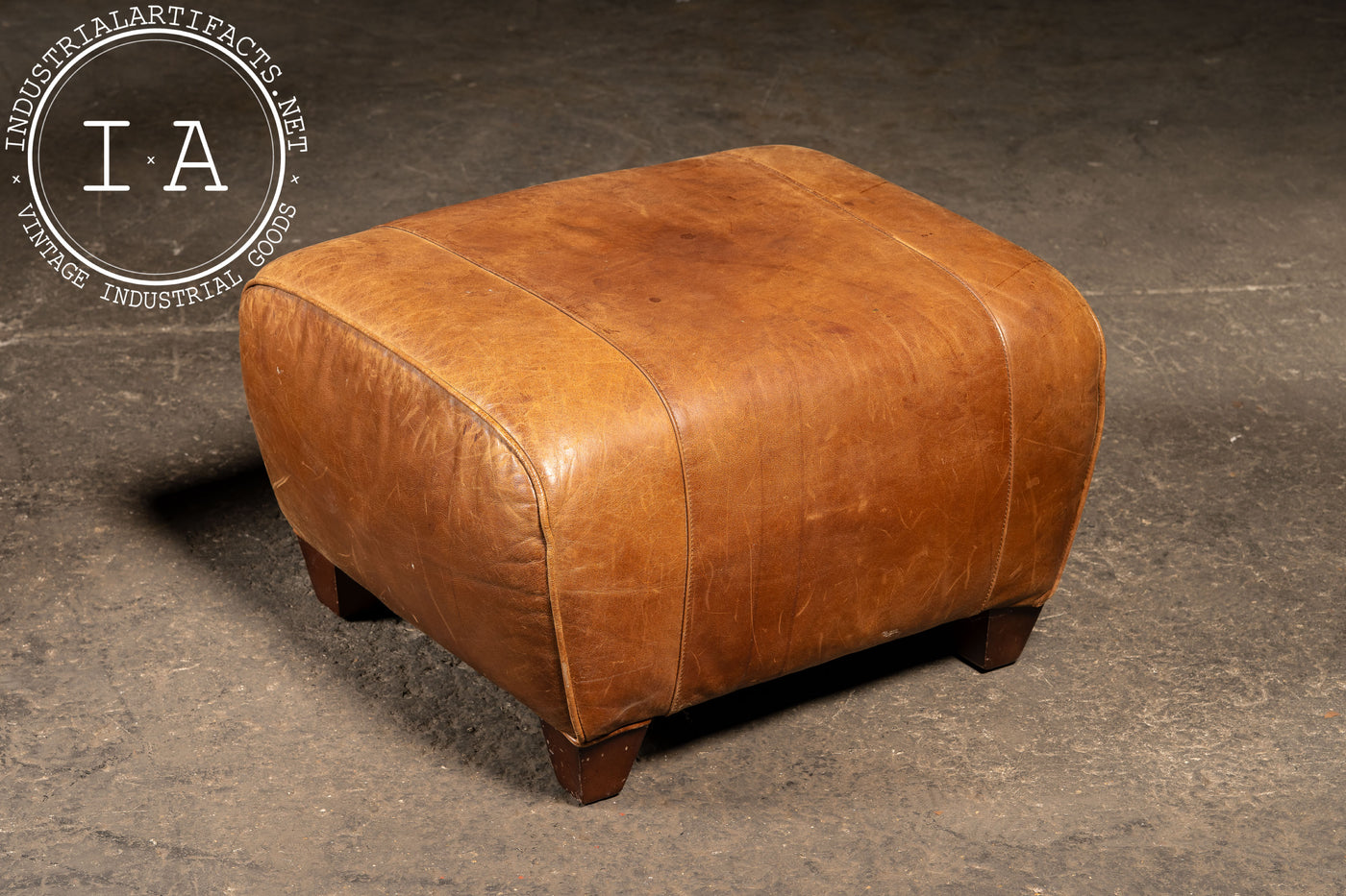 Vintage Leather Club Chair and Ottoman