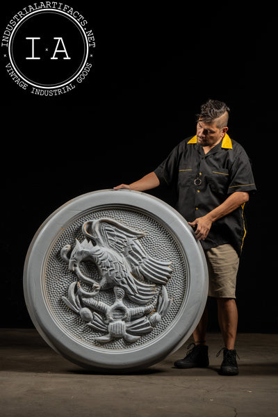 Massive Mid-Century Mexican National Emblem Architectural Medallion