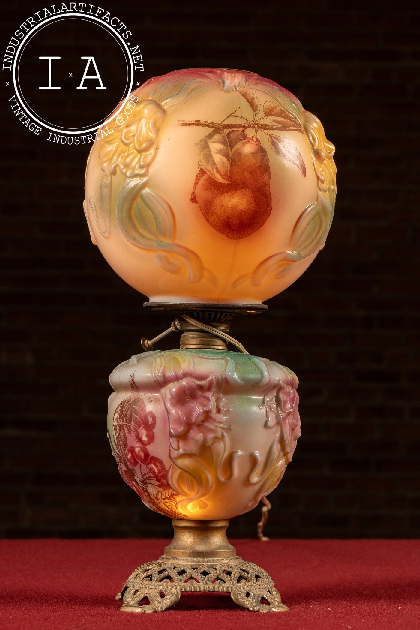Early 20th Century Hand-Painted Gone With The Wind Parlor Lamp