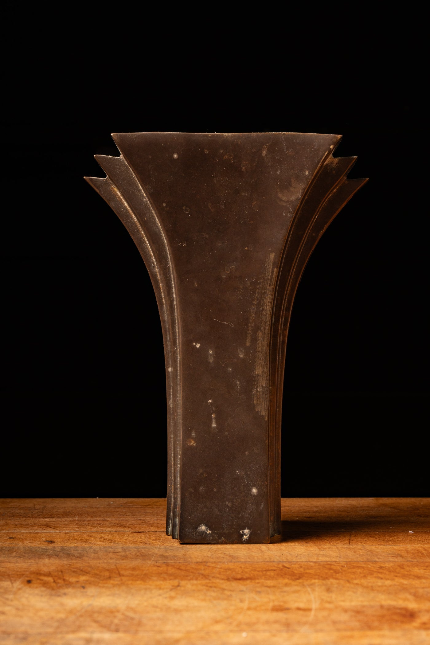 Brass Art Deco Tapered Vase