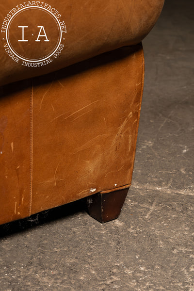 Vintage Leather Club Chair and Ottoman