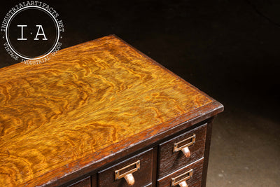 Early 20th Century Quarter-Sawn Oak Clawfoot 18-Drawer Card Catalog