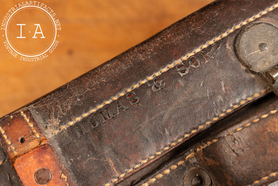 Early 20th Century English Leather Suitcase in Brown