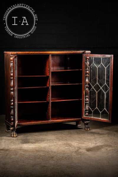 c. 1825-30s Mahogany Empire Bookshelf With Glass Doors