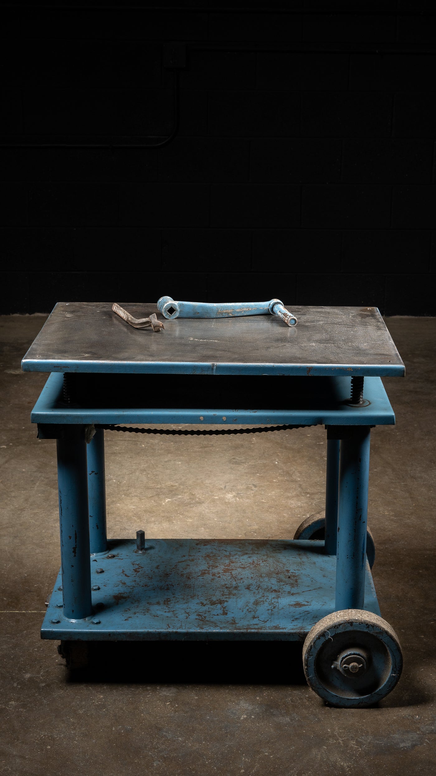 Antique Industrial Crank Table